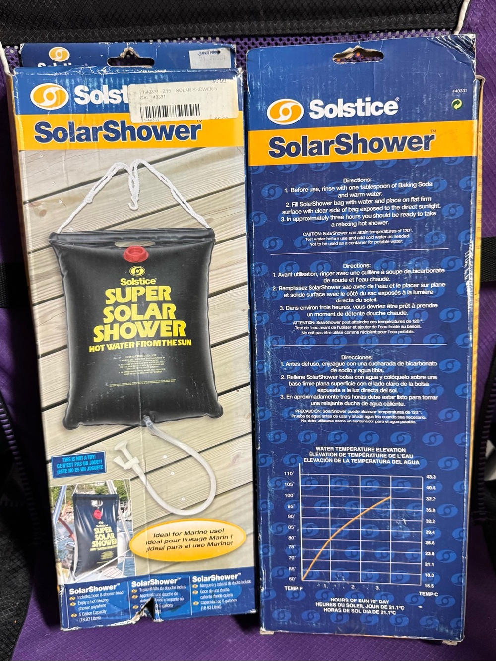 Solstice SolarShower Black Outdoor Solar Shower Bag